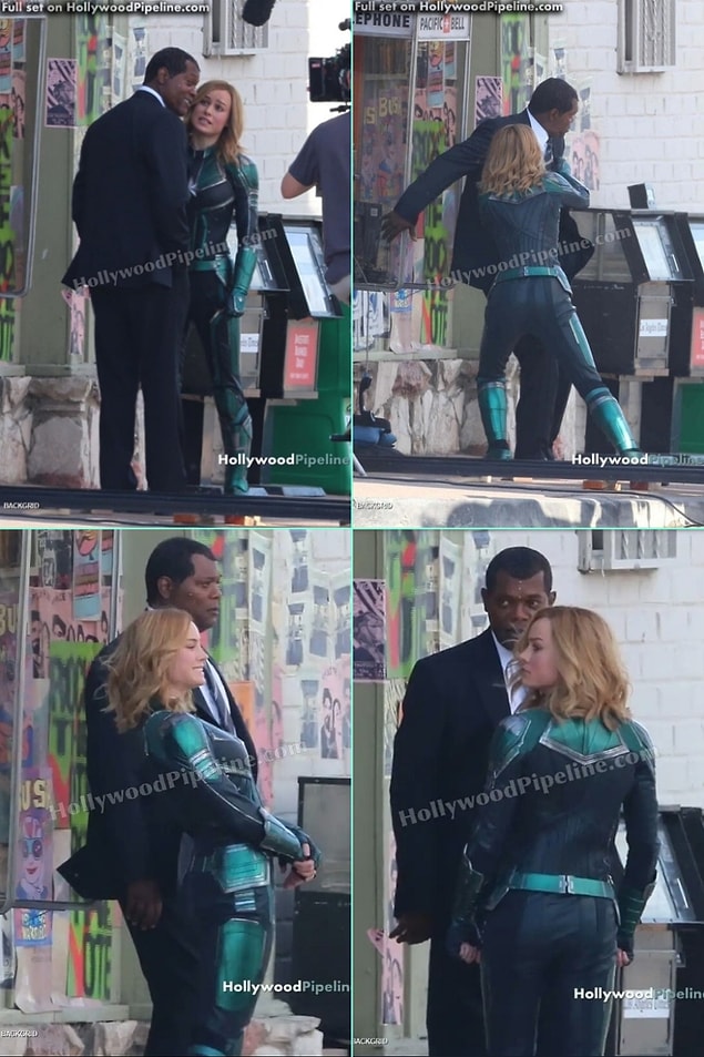 13. Captain Marvel setinden yeni fotoğraflar geldi. Genç Nick Fury'yi görmek de mümkün.