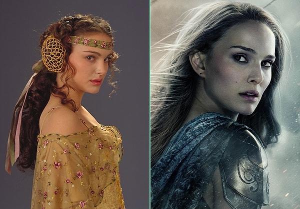 1. Star Wars'un Prequel serisinde Padmé rolünde izlediğimiz Natalie Portman, Marvel evreninde Thor'un sevgilisi Jane Foster rolündeydi.