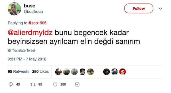 Ali Erdem isimli bir Galatasaray taraftarı da bu paylaşımı beğendi ama o da ne? Ali Erdem'in sevgilisi bu olayı pek hoş karşılamadı!