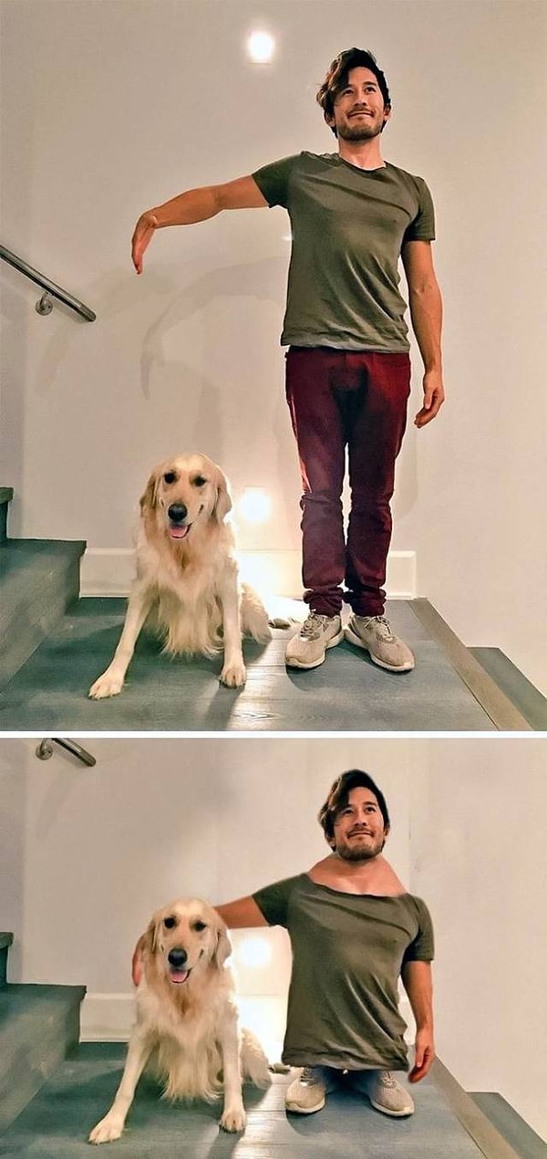 10. "Сделай, как будто я обнимаю собаку"