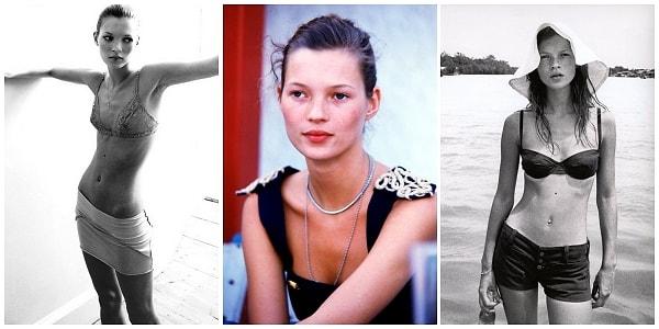 9. 1990'lı yıllarda Kate Moss'la zirveye ulaşan ideal tip: Anoreksik vücut