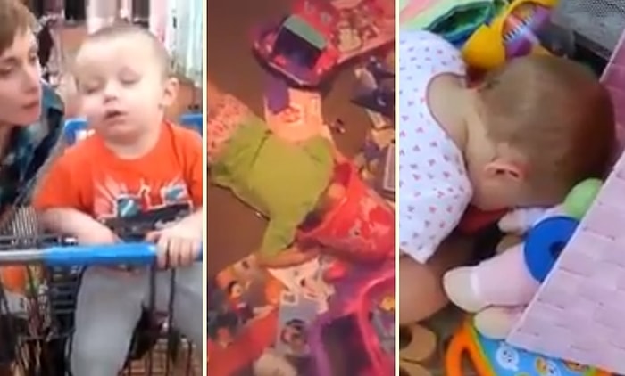 Olur Olmadık Yerlerde Uyuya Kalan Çocukların Sevimli Anları