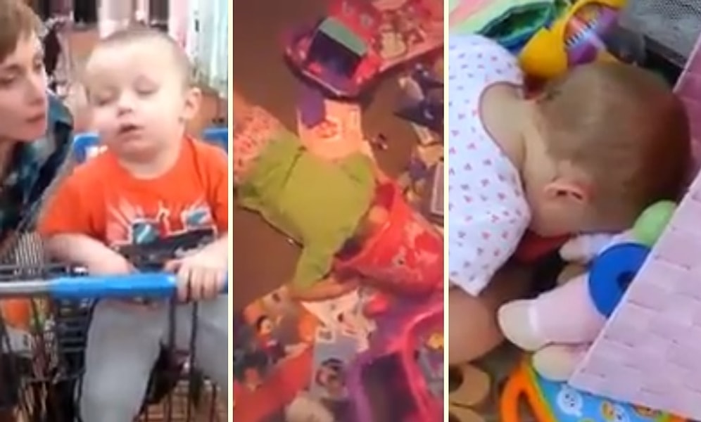 Olur Olmadık Yerlerde Uyuya Kalan Çocukların Sevimli Anları