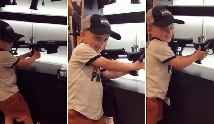 Tüfeğin Nasıl Ateşleneceğini ve Mermi Sürüleceğini Gösteren 4 Yaşındaki Çocuk