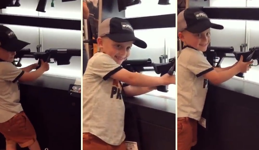 Tüfeğin Nasıl Ateşleneceğini ve Mermi Sürüleceğini Gösteren 4 Yaşındaki Çocuk