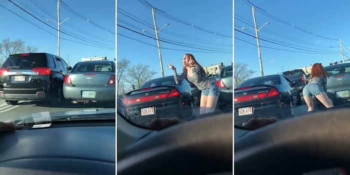 Trafikte Tartıştığı Adama Twerk Dansı Yaparak Cevap Veren Kadın