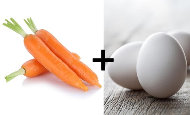 1. Havuç ve yumurta maskesi