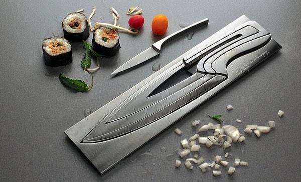 10. Delgon markasının aşırı kullanışlı ve şık bıçak seti tasarımı.
