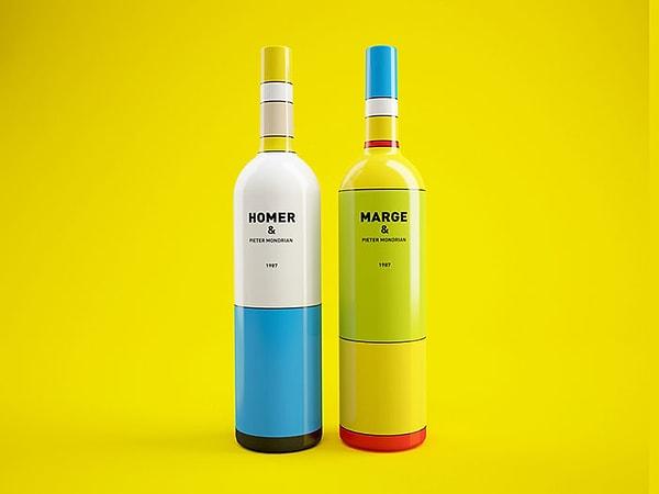 19. Efsane Simpsonlar dizisinden esinlenilmiş şarap şişeleri.  🍷