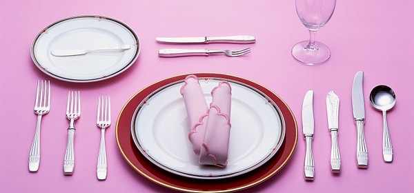 9. Первыми следует брать приборы, которые лежат ближе к тарелке с обеих сторон.