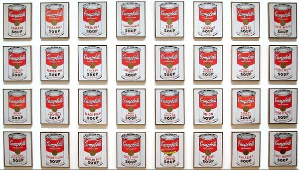 8. Son olarak Andy Warhol'un kariyerinde imza niteliği taşıyan bu eserini tek bir cümleyle anlatacak olsaydın bu aşağıdakilerden hangisi olurdu?