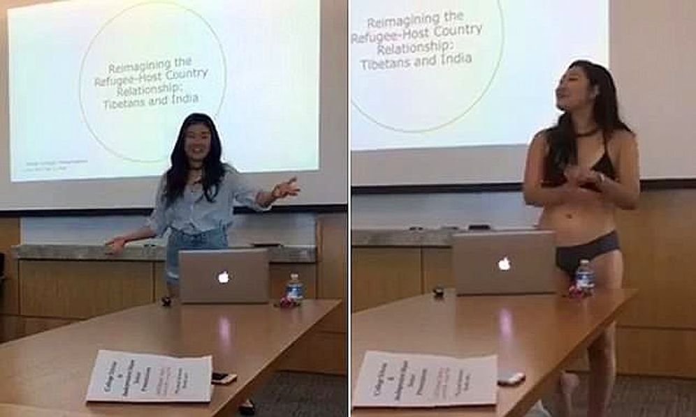 Профессор сказала студентке, что у неё слишком короткие шорты - и девушка разделась до нижнего белья!