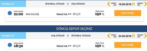 7. İstanbul'dan atlayıp Kaş'a gidiş dönüş otobüs bileti alabilirsiniz. Uçaktan bahsetmiyoruz şu an, sadece otobüs.