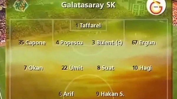 17 Mayıs 2000 tarihinde oynanacak olan final maçındaki rakip ise tarihinin en iyi dönemini geçiren Arsenal takımıydı. Parken Stadı'na çıkıp tarih yazacak olan efsane kadromuz ise böyleydi;