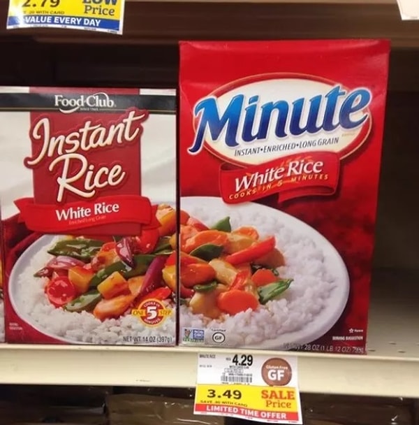 2. Рисунки на пачках этих двух разных марок риса идеально совпадают, не так ли?