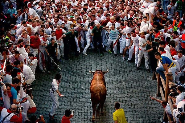 8. Пожалуй, Сан-Фермин - один из самых сумасшедших развлечений в мире. Его суть состоит в том, что из загона выпускаются разъяренные быки, от которых участники должны убежать по узким улицам. Где живут отчаянные храбрецы?