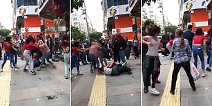 Elazığ'da Cadde Ortasında Kadınların Saç Başa Akıl Almaz Kavgası
