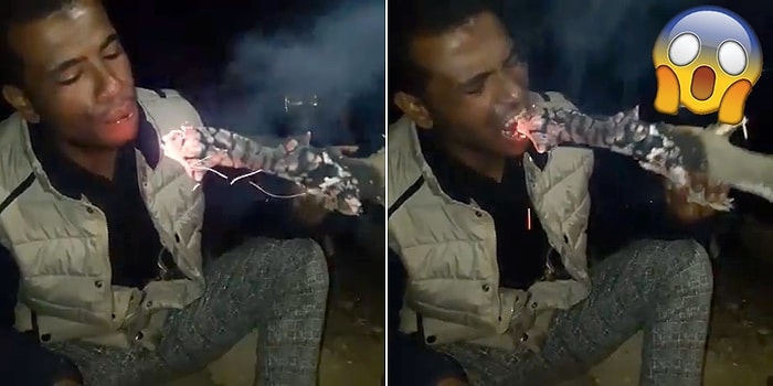 Bunu da Gördük! Kızgın Közü Kütür Kütür Yiyen Adam