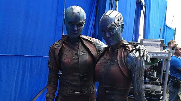 13. Karen Gillan (Nebula) ve dublörü Kelly Richardson: