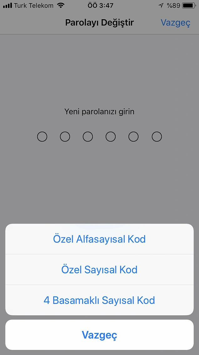 Parolanızı rakamlar yerine harflerle de oluşturabilirsiniz.