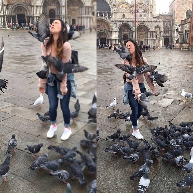 10. Güvercinleri besleme zamanı...