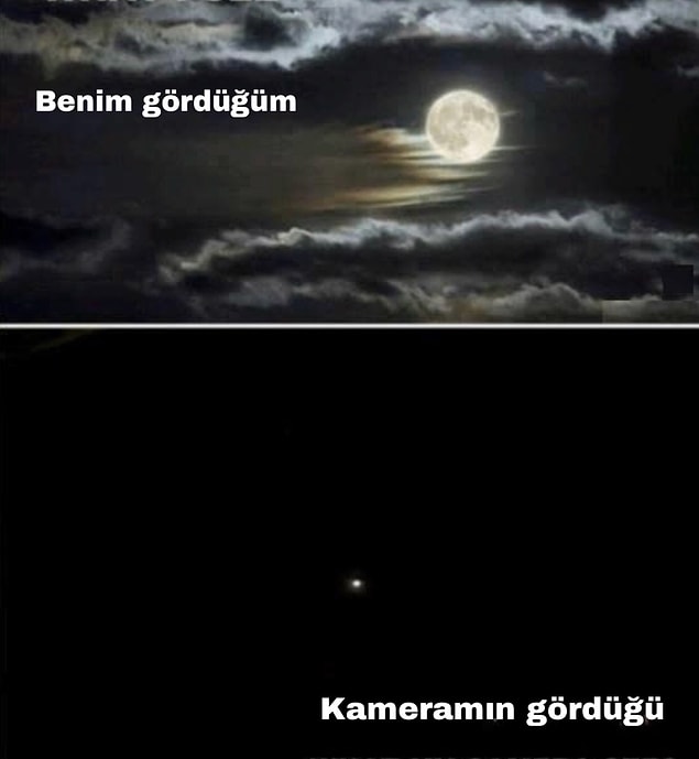 3. Ay'ın fotoğrafını çekmeye çalıştığında;
