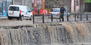 Ankara'nın Ardından Erzurum: Sel Nedeniyle Çöken Yol Otomobili Yuttu, Öğrenciler Mahsur Kaldı