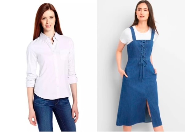 Все любят знаковое желтое платье Белль. Но давайте вспомним и ее шикарную повседневную одежду? В современном исполнении наряд а-ля Белль будет хорош в форме джинсового сарафана на широких лямках, под который будет надета белая рубашка.