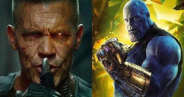 17. Deadpool Cable'a "Thanos!" diye hitap ediyor. İki karakteri de Josh Brolin'in canlandırdığını biliyorsunuz.