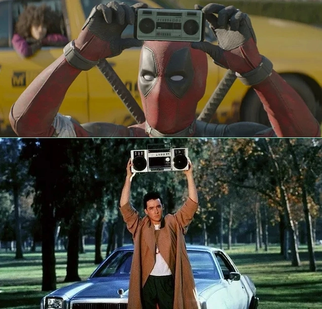 Deadpool, Juggernaut sorunu için Colossus'tan yardım isterken Say Anything filminin referansını görüyoruz.