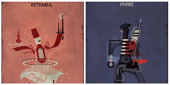 Federico Babina'nın Şehirleri İkonik Özellikleriyle Yorumladığı Birbirinden Güzel Çalışmaları