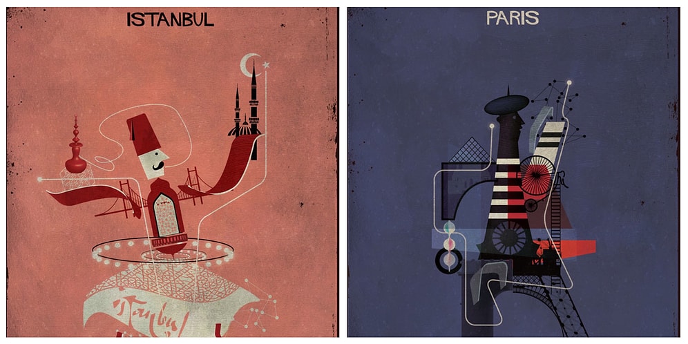 Federico Babina'nın Şehirleri İkonik Özellikleriyle Yorumladığı Birbirinden Güzel Çalışmaları