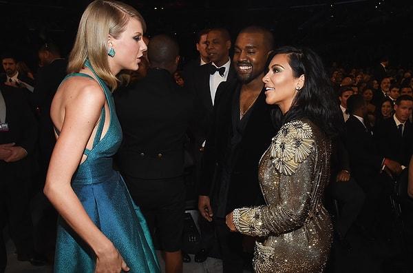 Taylor Swift'in Kanye'ye karşı söyledikleri karşısında kocasını adeta Bizans oyunlarıyla koruyan Kim!