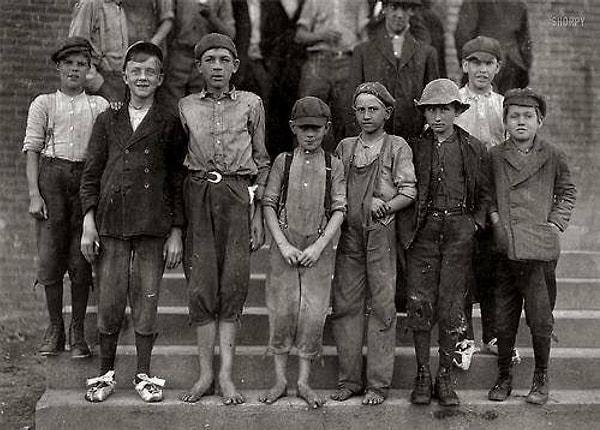 10. Kuzey Carolina'daki çocuk işçiler.