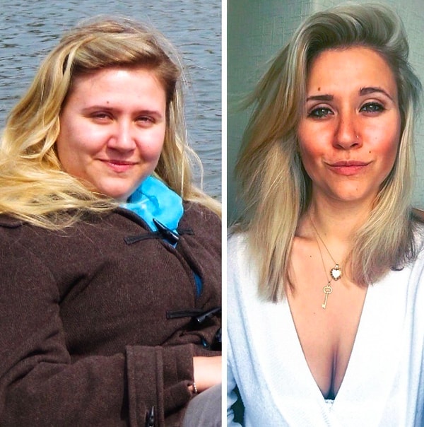 6. Эта девушка долго не могла похудеть, потому что её вес постоянно скакал от большого к маленькому. Но и она всё же сумела взять себя в руки: