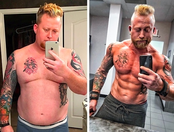 10. Вот так выглядит счастливый отец троих детей, который поднял пятую точку с дивана в желании изменить себя: