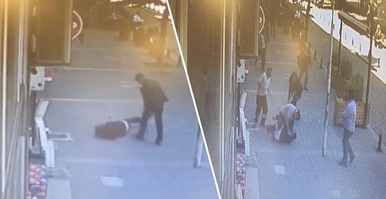 Boşanmak İsteyen Eşini Sokak Ortasında Döven Kişiye Uçan Kafa Atan Adam