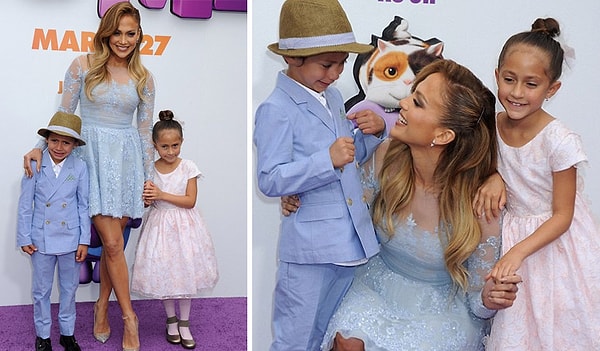 15. Дженнифер Лопес с близнецами