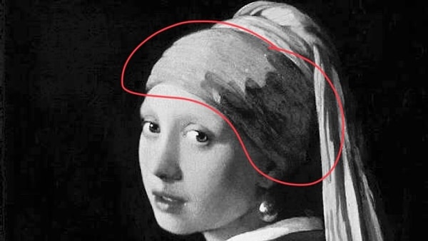 2. Тоже несложный вопрос: какого цвета платок на голове у «Девушки с жемчужной серёжкой» Яна Вермеева?