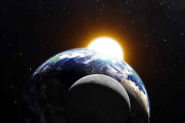 3. Ay, Güneş’in 400’de 1’i büyüklüğünde. Aynı zamanda Dünya’dan 400’de 1 uzaklıkta. Bu sayede Ay ve Güneş’i aynı boyutlarda gözlemliyoruz. Bu durum başka hiçbir gezegen ve uydusu için gözlemlenemedi.