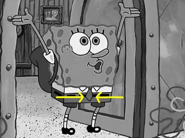 2. Что насчет галстука Губки Боба? Какого он цвета?