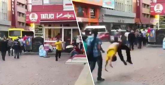 Sokak Ortasında Bruce Lee Gibi Takla Atarken Yoldan Geçen Vatandaşı Perişan Eden Genç