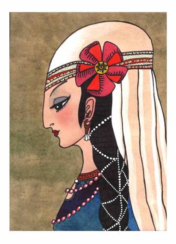 9. "Девушка с красным цветком"