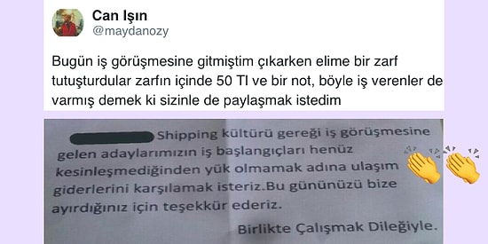 İş Görüşmesine Katılanlara Saygı Gösteren Örnek Şirket Sosyal Medyanın Gündeminde