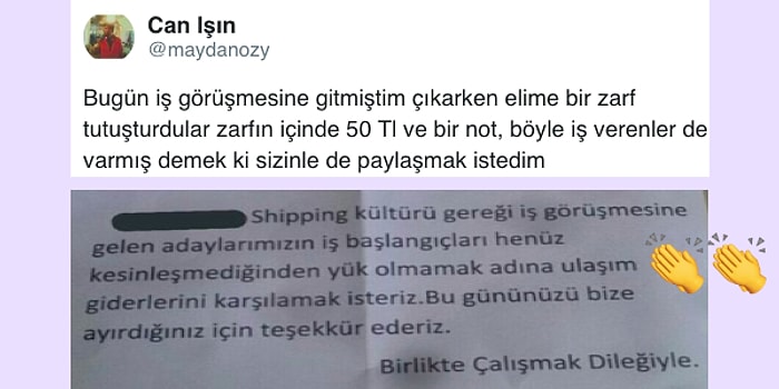 İş Görüşmesine Katılanlara Saygı Gösteren Örnek Şirket Sosyal Medyanın Gündeminde