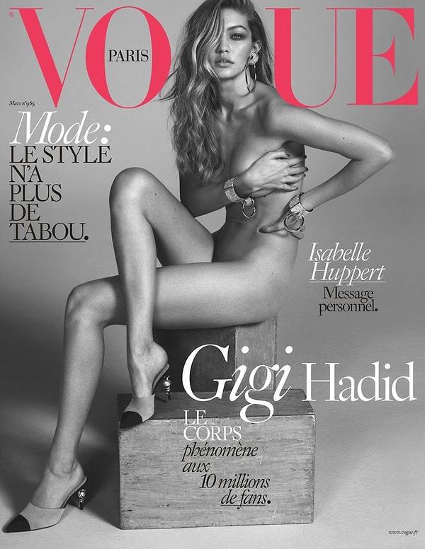 11. Gigi Hadid kardeşi kadar cesur değil, ancak o da çıplak poz verdiği dergi kapağını paylaşmıştı.