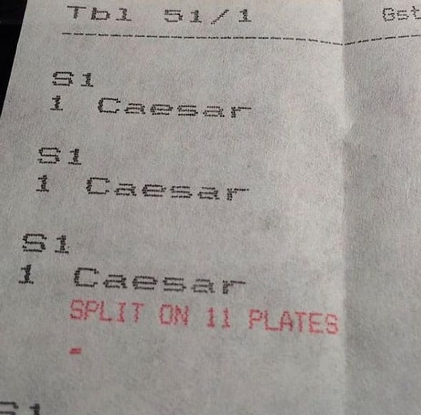 6. Просьба разделить одну порцию Цезаря на 11 мини-порций. Да что вы знаете о дробном питании?