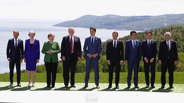 G7 ülkelerini oluşturan, Kanada, ABD, İtalya, Almanya, Fransa, İngiltere ve Japonya yeni zirve için Kanada'nın Quebec Eyaleti'nin Charlevoix kasabasında bir araya geldi.