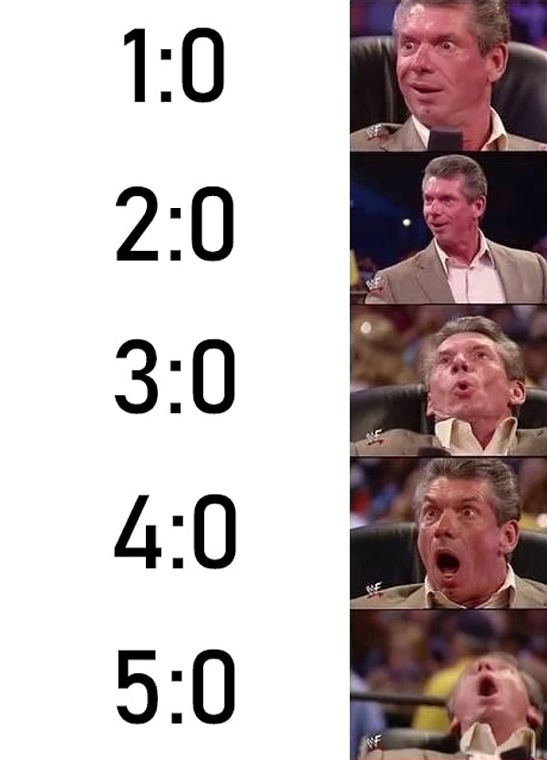 1. Реакция всех фанатов в этот вечер: