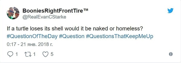 1. "Если черепаха потеряет свой панцирь, то она будет голой или бездомной?"